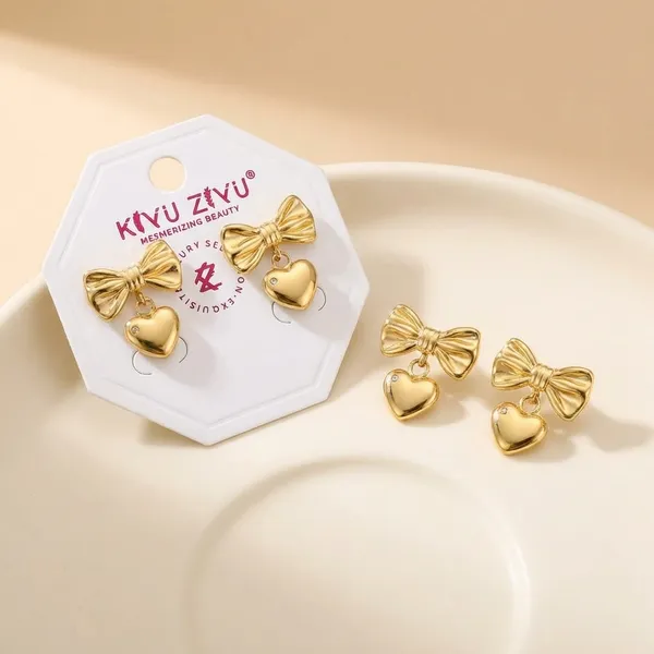Golden_Bow_&_Heart_Drop_Earrings
