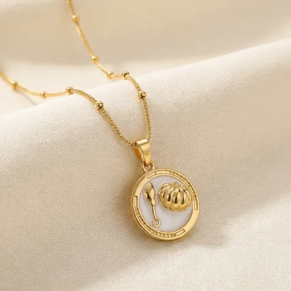 Gold-Toned_Shell_Pendant_Necklace_With_Chain