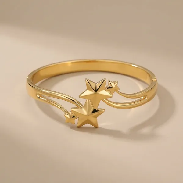 Kyuzivu_Star_Shooting_Gold-Toned_Bracelet_Set_-_Pack_Of_2