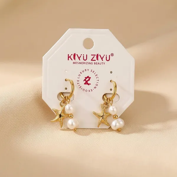 Golden_Pearl_Drop_Starfish_Earrings_For_Women