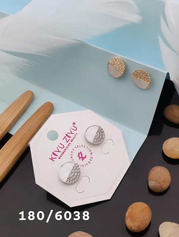 Gold_And_White_Glitter_Stud_Earrings_-_Set_Of_2_(180/6038)