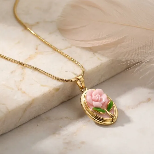 Elegant_Gold-Tone_Chain_Necklace_With_Floral_Enamel_Pendant_Set_Of_3