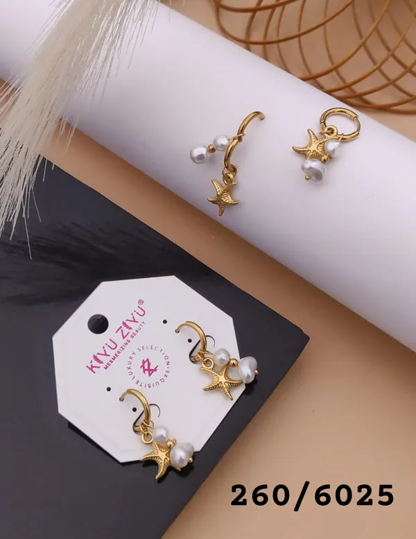 Golden_Pearl_Drop_Starfish_Earrings_For_Women