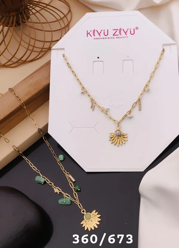 Golden_Sunflower_Pendant_Necklace_With_Green_Stone_Accents