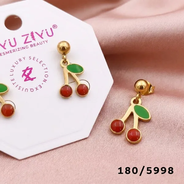 Gold-Toned_Cherry_Drop_Earrings_-_Colorful_Enamel_Fruit_Studs