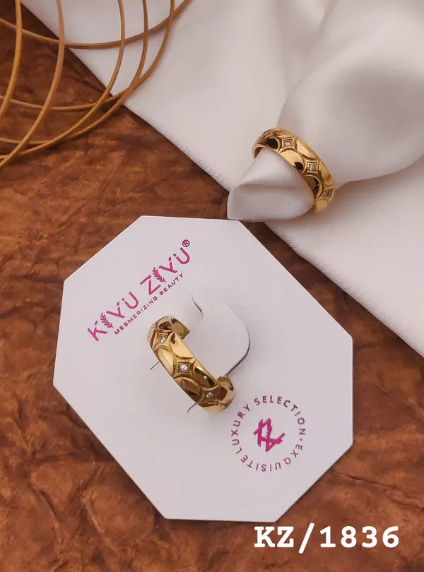 Golden_Dome_Stud_Rings_With_Crystal_Accents_-_Kz/1836