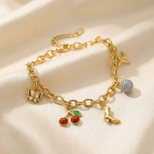 Gold-Toned_Charm_Necklace_Set_With_Cherry_And_Boot_Pendants