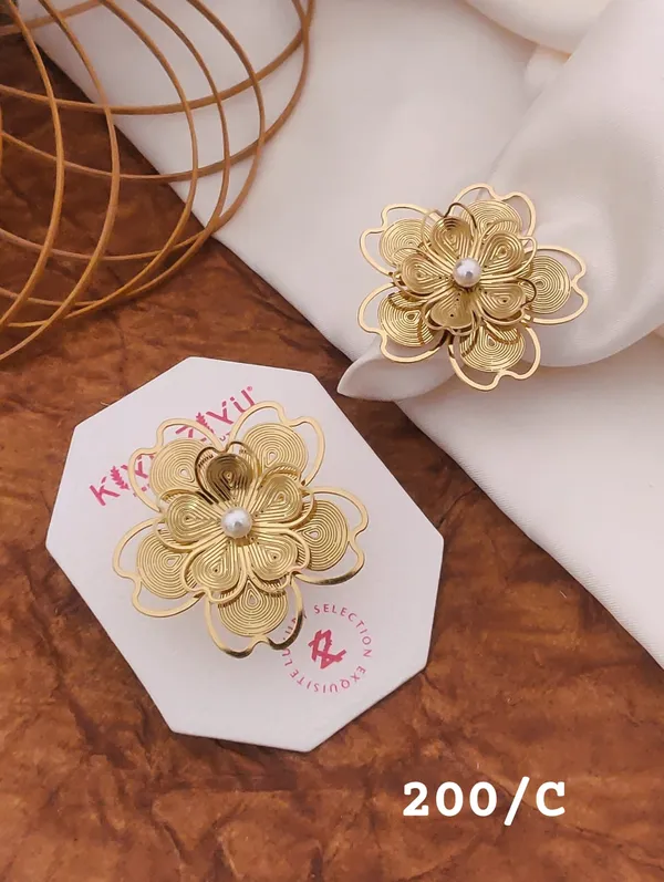 Golden_Floral_Brooch_With_Pearl_Center
