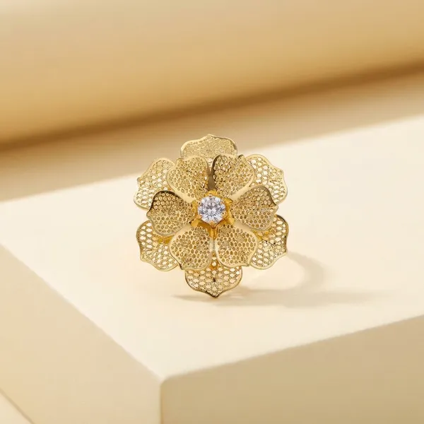 Golden_Flower_Napkin_Ring_Set_Of_2