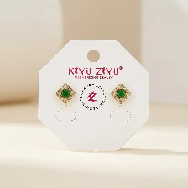 Square_Green_And_Gold_Stud_Earrings_Set