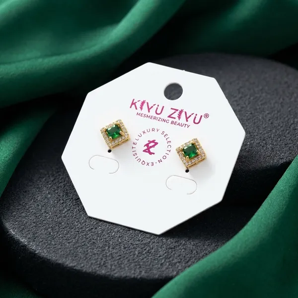 Square_Green_And_Gold_Stud_Earrings_Set