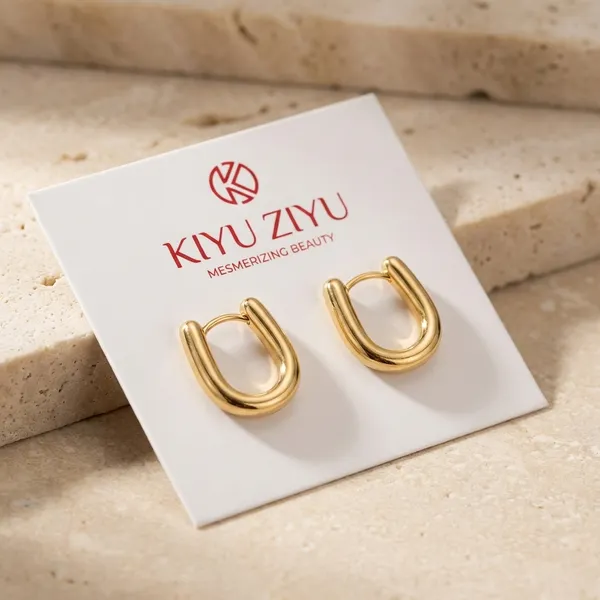 Golden_U-Shaped_Stud_Earrings