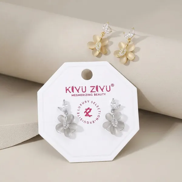 Floral_Crystal_Drop_Earrings_-_Gold_And_Silver_Combo