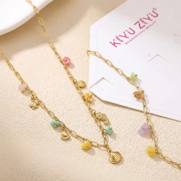 Kivil_Ziyu_Charm_Necklace_With_Colorful_Beads_And_Gold-Tone_Pendants