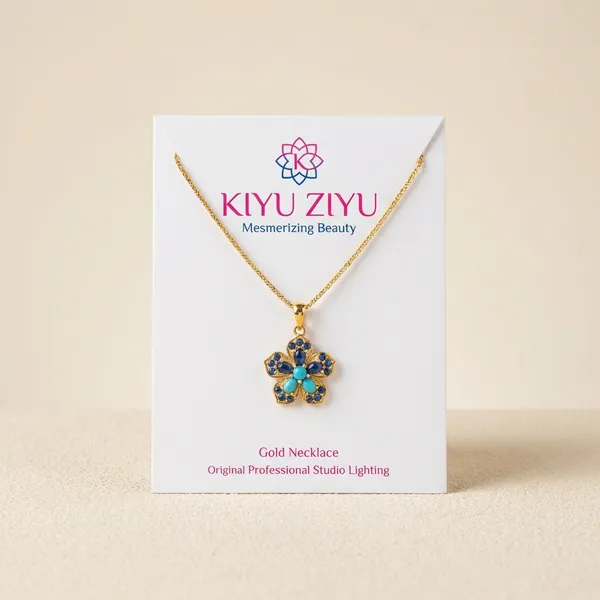 Kiyu_Zivu_Mesmerizing_Beauty_Floral_Pendant_Necklace_-_Gold_Tone_With_Blue_Flower_Design