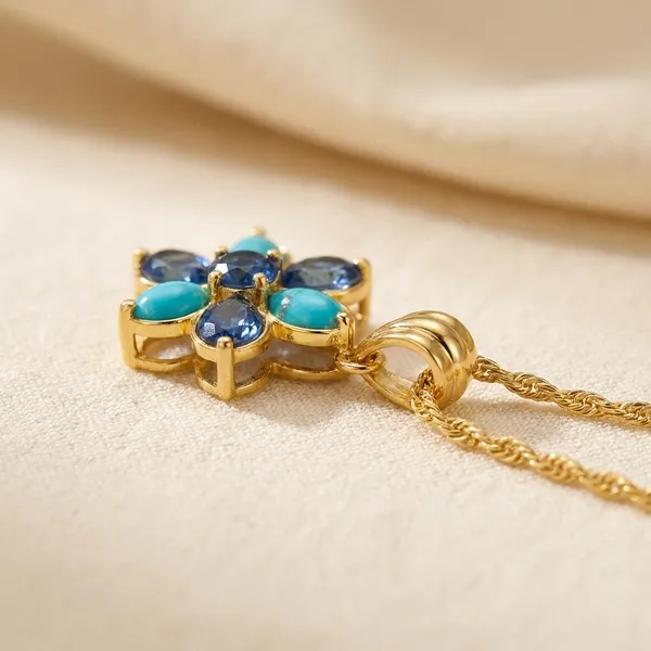 Kiyu_Zivu_Mesmerizing_Beauty_Floral_Pendant_Necklace_-_Gold_Tone_With_Blue_Flower_Design