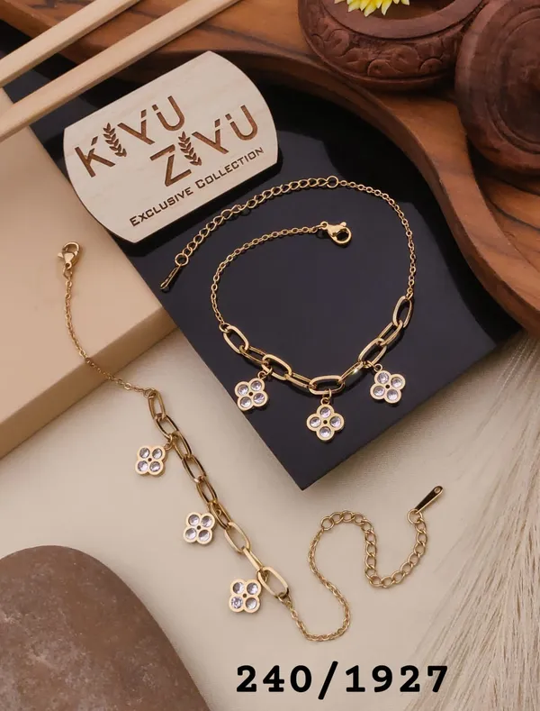 Kyuzu_Exclusive_Collection_-_Gold-Tone_Floral_Charm_Bracelet_And_Anklet_Set_With_Crystal_Accents