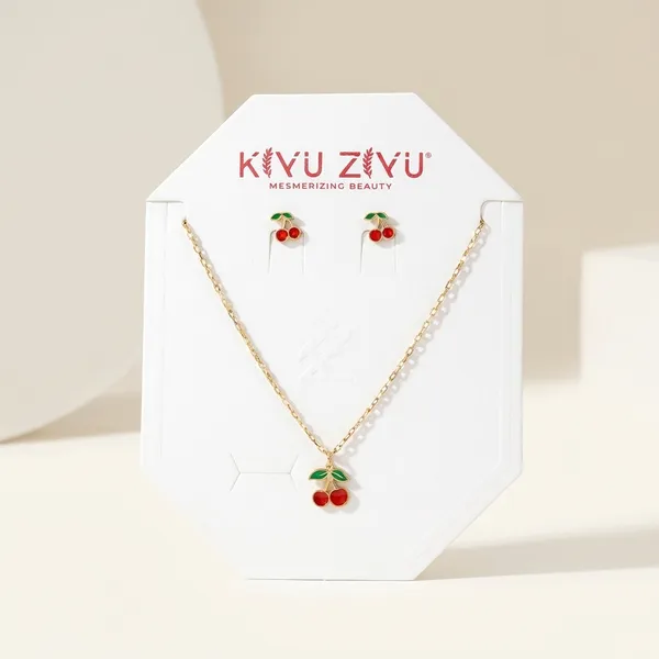 Cherry_Charm_Pendant_Necklace_And_Earrings_Set