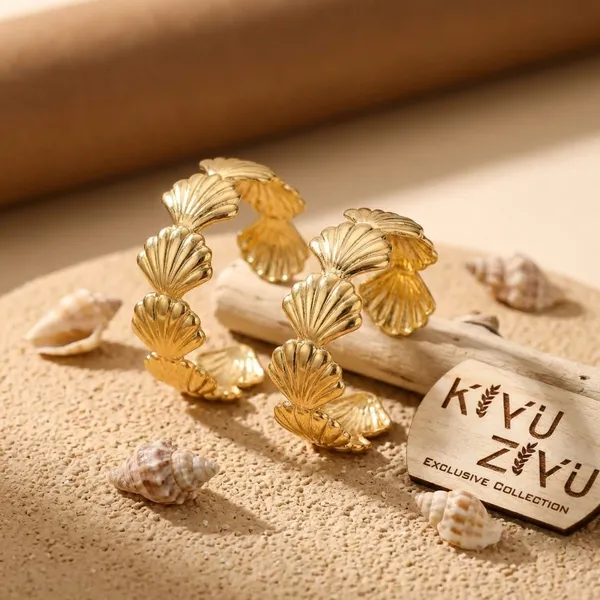 Kivu_Zivu_Exclusive_Collection_-_Golden_Shell_Charm_Bracelet_(Plain_6686)
