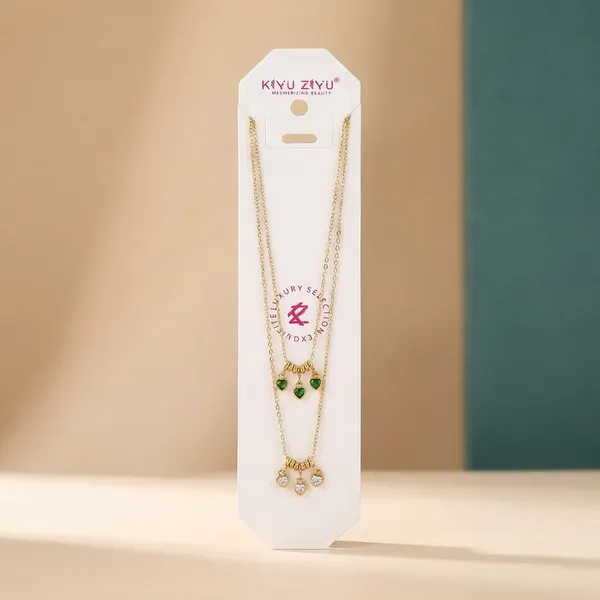 Gold-Toned_Delicate_Chain_Necklace_With_Green_Stone_Charms