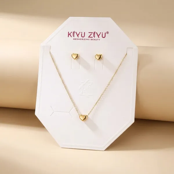 Heart_Pendant_Necklace_And_Earrings_Set_-_Gold_Tone