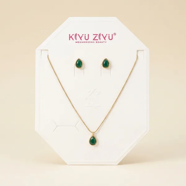 Elegant_Teardrop_Stone_Pendant_Necklace_And_Earring_Set_-_Gold_Finish