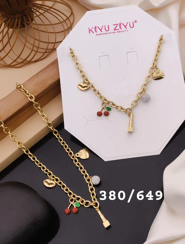 Gold-Toned_Charm_Necklace_With_Fruit_&_Beauty_Pendants