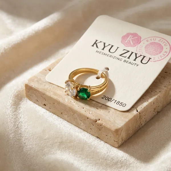 Myu.Ziyu_Adjustable_Gold-Tone_Ring_With_Gemstone_Accent_-_Limited_Edition_(200/1850)