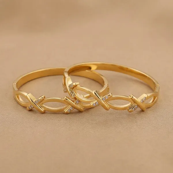 Elegant_Gold-Toned_Infinity_Design_Bangle_With_Crystal_Accents