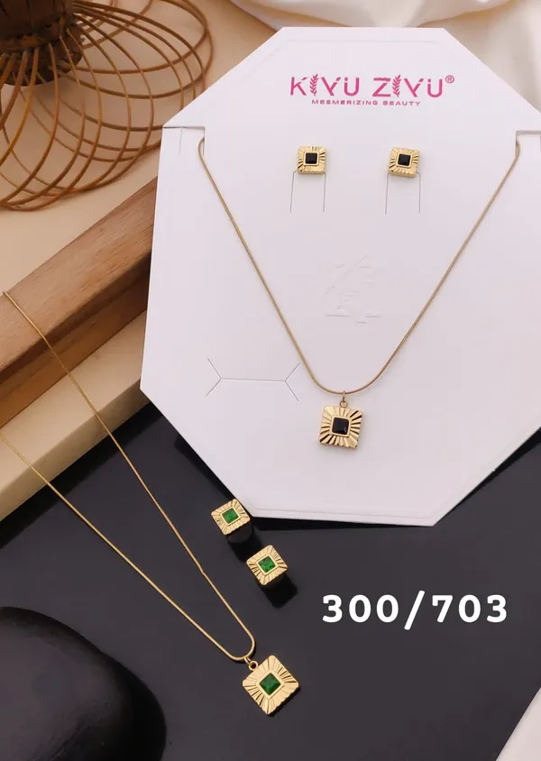 Square_Gemstone_Gold-Tone_Jewelry_Set_-_Necklace_And_Earrings