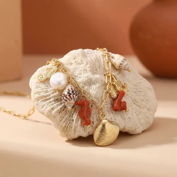 Kivu_Ziyu_Gold-Tone_Charm_Necklace_With_Multi-Color_Beads_And_Pendants