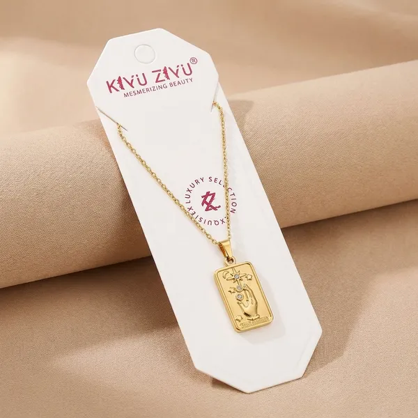 Kz_6536_-_Gold_Pendant_Necklace_With_Rectangular_Charm
