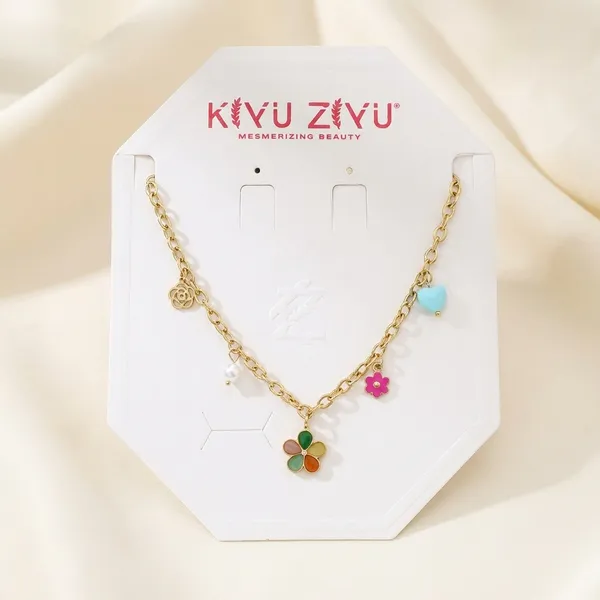 Colorful_Flower_Charm_Gold-Tone_Chain_Necklace