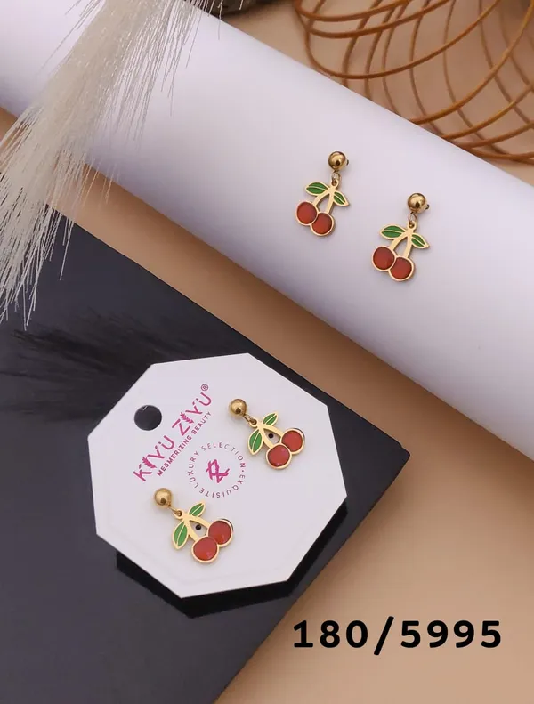 Cherry_Dangle_Earrings_-_Gold_Tone_With_Red_Enamel