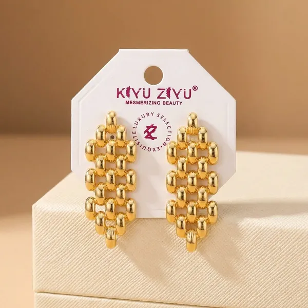 Gold-Tone_Chevron_Pattern_Statement_Earrings