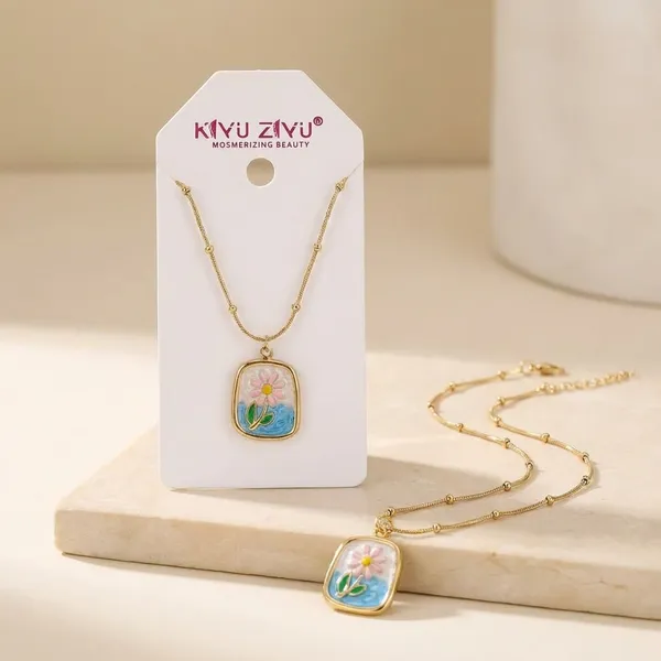 Floral_Enamel_Pendant_Necklace_With_Gold_Chain