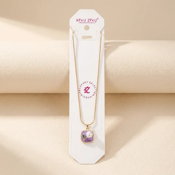 Elegant_Pearl_And_Gemstone_Pendant_Necklace_Set_With_Gold-Toned_Chain