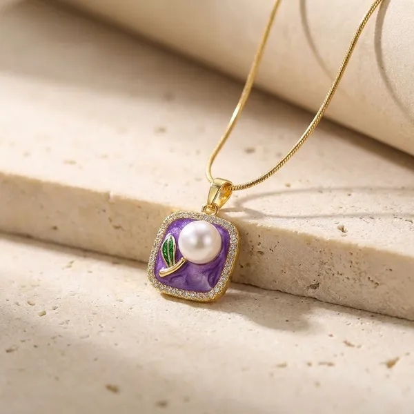 Elegant_Pearl_And_Gemstone_Pendant_Necklace_Set_With_Gold-Toned_Chain