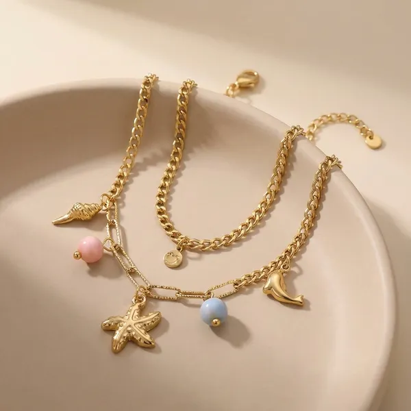 Exclusive_Collection_-_Gold-Tone_Marine_Charm_Bracelet_Set_With_Pastel_Beads