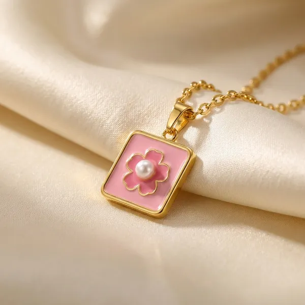 Elegant_Floral_Enamel_Pendant_Necklace_With_Delicate_Chain