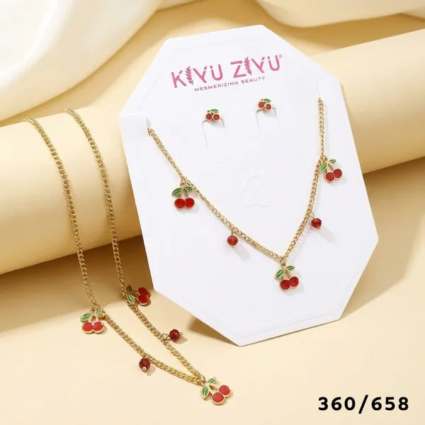 Cherry_Charm_Jewelry_Set_-_Gold-Tone_Necklace_&_Earrings