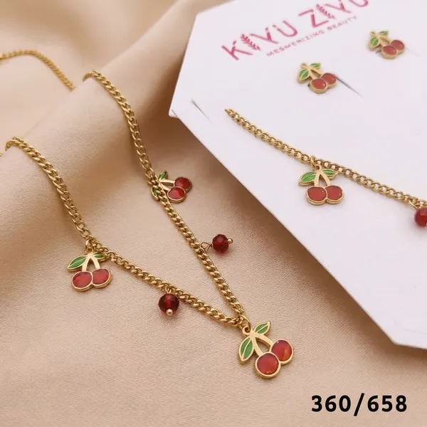 Cherry_Charm_Jewelry_Set_-_Gold-Tone_Necklace_&_Earrings