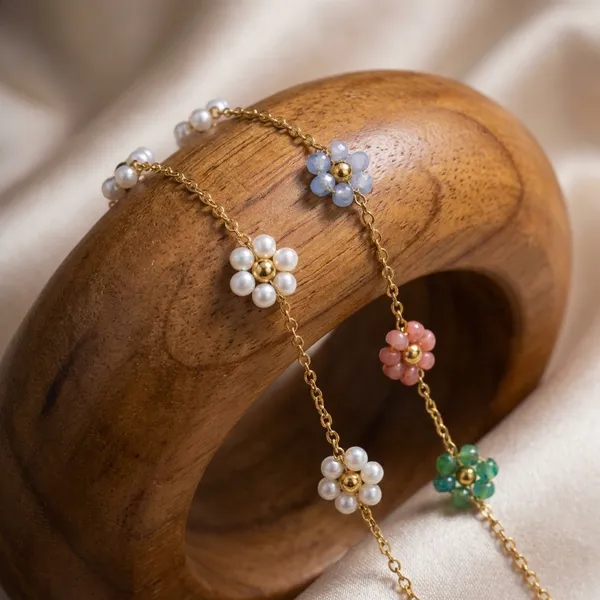 Golden_Chain_Bracelets_With_Floral_Charms_-_Set_Of_3