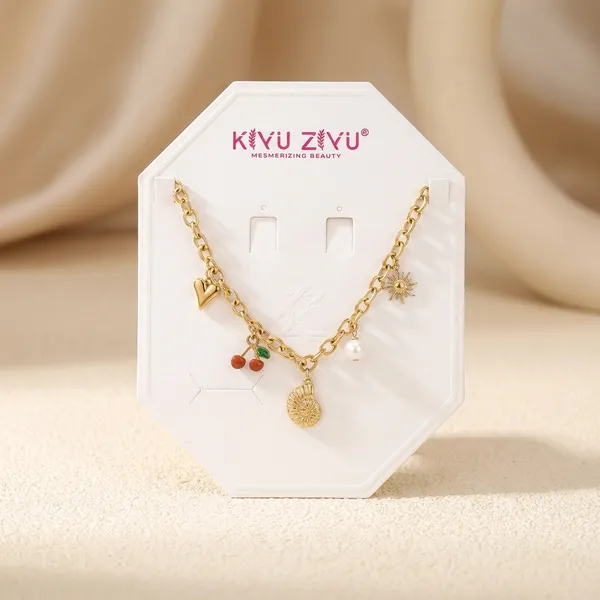 Gold-Toned_Charm_Necklace_With_Pearl_And_Cherry_Pendant