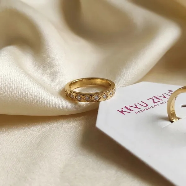 Gold-Tone_Crystal_Ring_And_Earrings_Set