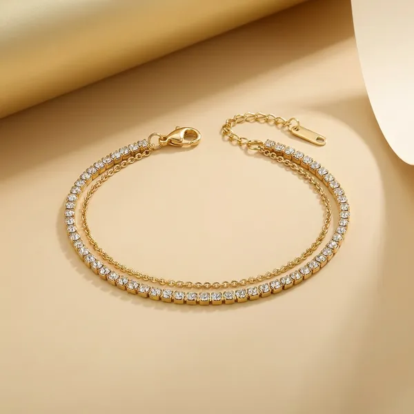 Kiyu_Ziyu_Exclusive_Collection_Sparkling_Gold-Tone_Chain_Bracelet_Set