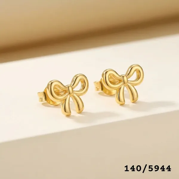 Golden_Bow_Stud_Earrings