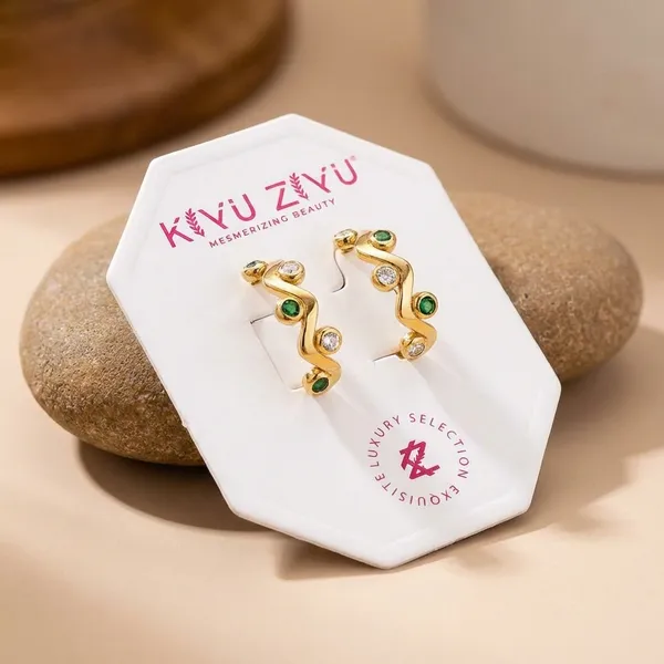 Elegant_Wave_Design_Gold-Toned_Stud_Rings