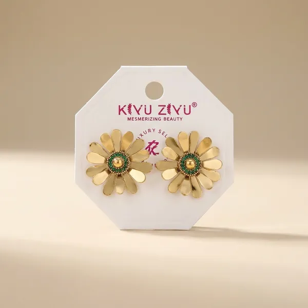Gold-Toned_Flower_Stud_Earrings_With_Crystal_Center
