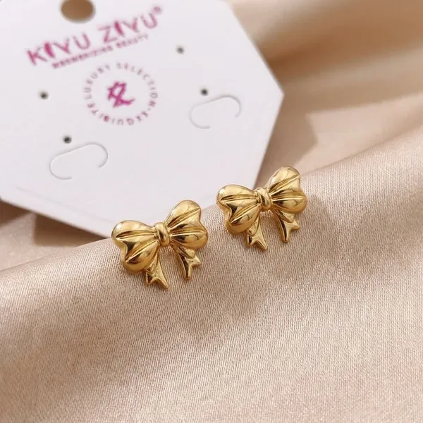 Gold-Plated_Bow_Stud_Earrings_For_Women